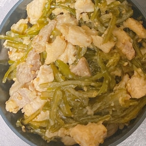 簡単おつまみ！豚肉と茎わかめ中華炒め♫